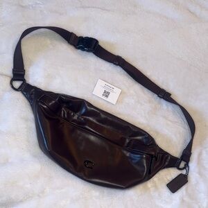 Coach Dark Brown Leather Belt Bag
